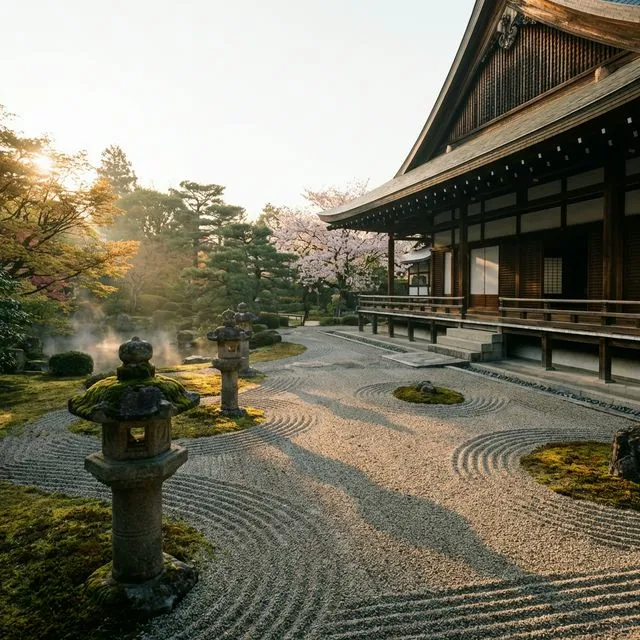 Zazen meditation Japan — traditional temple practice in quiet Tokyo neighborhood